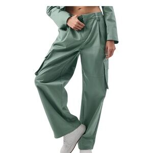 ALO NWD High Waist Night Out Cargo Trouser Botanical Green Size S